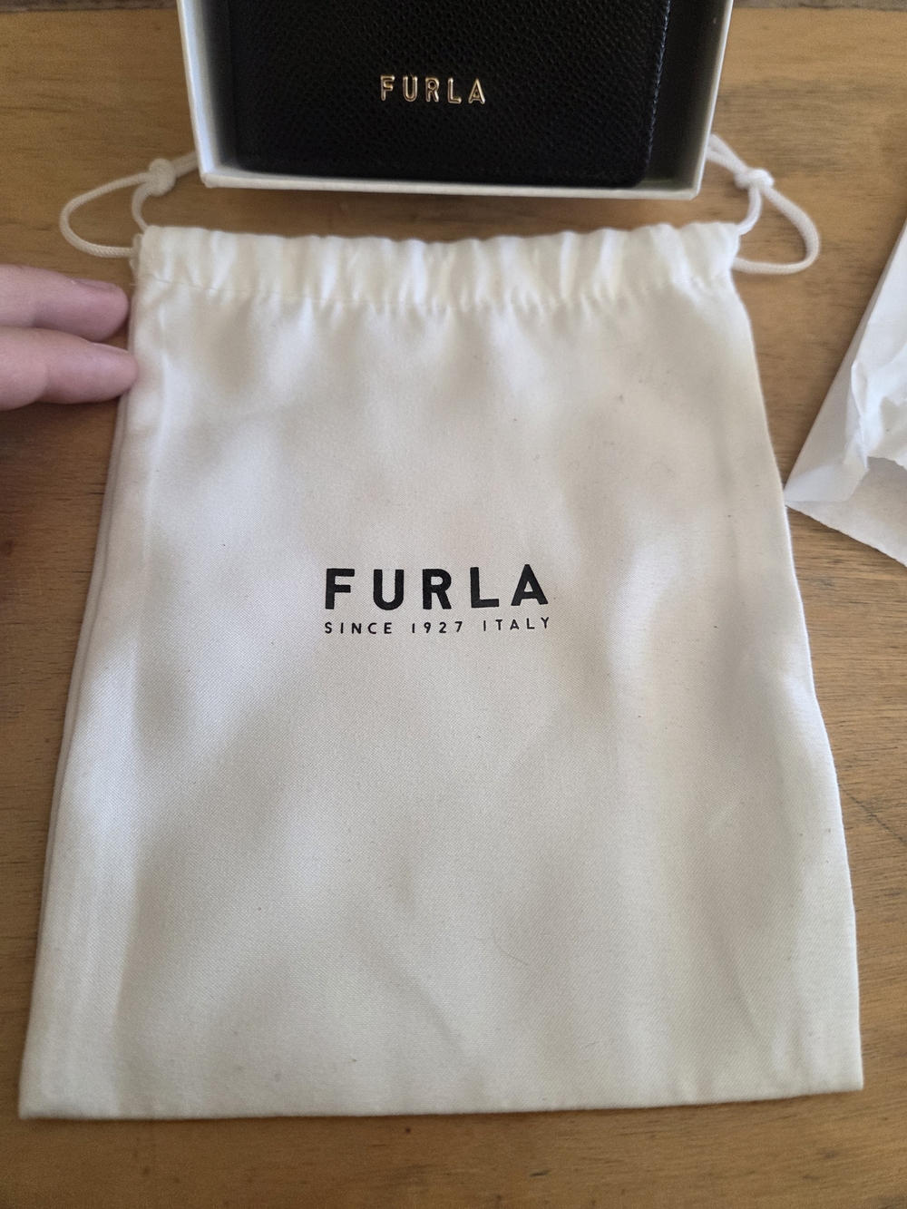Furla White Box with Black Logo WALLET
